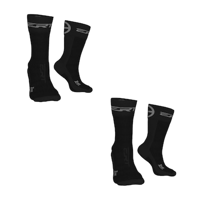 Kit 2 Pares Meias Ciclismo Corrida Cano Médio ERT - Adulto - Foto 1