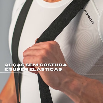Kit Bretelle Ciclismo Free Force Classic Invert + Meia - Masculino - Foto 2