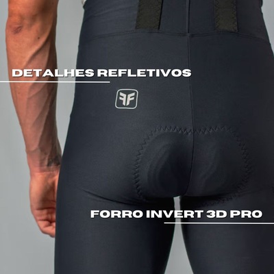 Kit Bretelle Ciclismo Free Force Classic Invert + Meia - Masculino - Foto 3