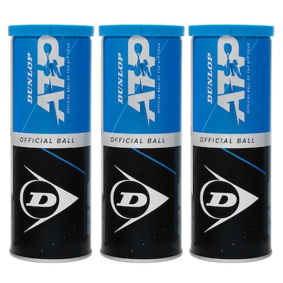 Bola de Tênis Dunlop Atp Premium Pack com 3 Tubos - Foto 1