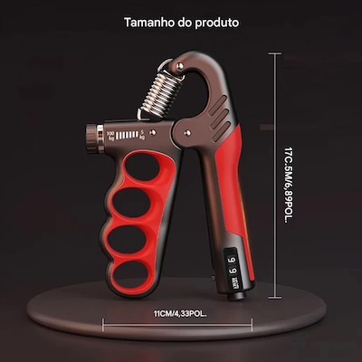 Hand Grip Gold Sports Garra Carga de 5 a 100 kgs Mola Aço Carbono com Contador - Foto 3