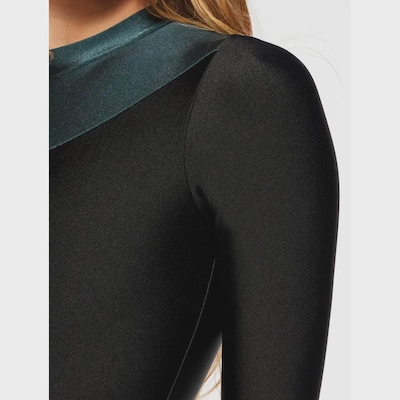 Body Manga Longa Bodyforsure Liso Deep Water - Feminino - Foto 4