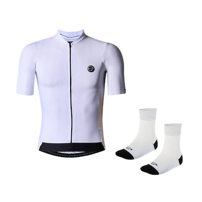 Kit de Camisa de Ciclismo Mauro Ribeiro Fiber 2.0 Slim + Meia - Masculina - Foto 1