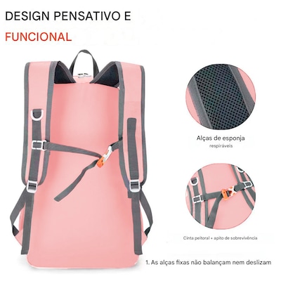 Mochila Gold Sports Dobrável Camel Montanhismo A Prova de Água - 35 Litros - Foto 2