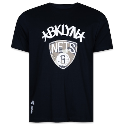 Camiseta New Era Regular NBA Brooklyn Nets Camuflada - Masculina - Foto 1