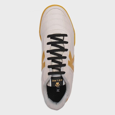 Chuteira Futsal Kelme Flamenco Dourada Leve E Confortável - Masculina - Foto 4