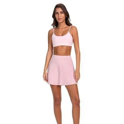 Saia Shorts Alto Giro Eterna Sobreposta Evase - Feminino - Foto 1