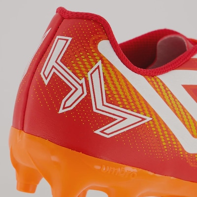 Chuteira Umbro Heatmap Campo Juvenil Vermelha e Laranja - Foto 6