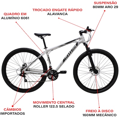 Bicicleta Aro 29 Alumínio Gott Freios A Disco Suspensão 21v Gottbike - Foto 2