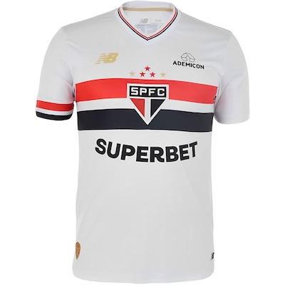 Camiseta New Balance São Paulo Torcedor Home 25 - Masculina - Foto 1