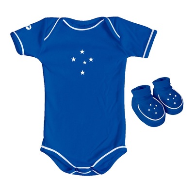 Kit Body + Pantufa do Cruzeiro Torcida Baby Oficial - Infantil - Foto 1