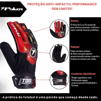 Luva de Goleiro Poker Training Basic - Infantil - Foto 2