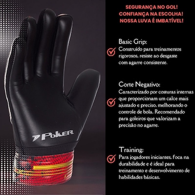Luva de Goleiro Poker Training Basic - Infantil - Foto 3