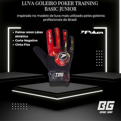 Luva de Goleiro Poker Training Basic - Infantil - Foto 4