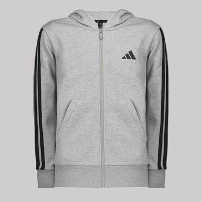 Jaqueta Moletom Adidas Essentials 3 Stripes - Infantil - Foto 1