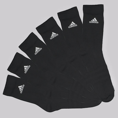 Meia Adidas Spw Cano Alto 6 Pares - Unissex - Foto 1