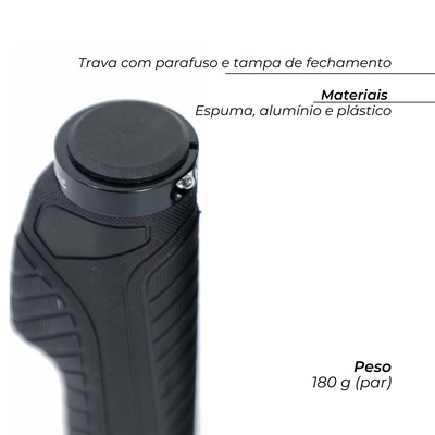 Manopla Punho Bicicleta Promend GR-504 c/ trava em alumínio - Foto 2