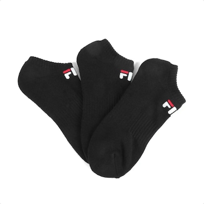 Meia Cano Curto Fila Tripack Lisa - 3 Pares - Masculina - Foto 2