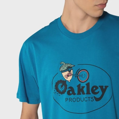 Camiseta Oakley Heritage Nuts Logo Astral Blue - Masculina - Foto 4