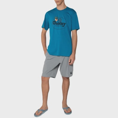 Camiseta Oakley Heritage Nuts Logo Astral Blue - Masculina - Foto 5