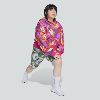 Blusão adidas X Farm Plus Size Com Capuz - Feminino - Foto 5