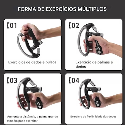 Hand Grip Gold Sports Phoenix Carga de 10 a 100 kgs - Mola Aço Carbono com Contador Digital - Foto 4