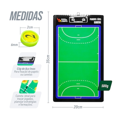 Prancheta tática magnética Pista e Campo de handebol dupla face - Foto 4