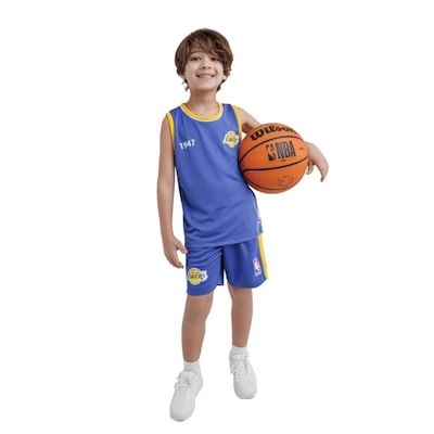Kit Nba Braziline Los Angeles Lakers Mini - Infantil - Foto 2