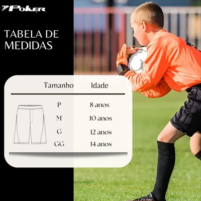Bermuda De Goleiro Poker Media Ronda - Infantil - Foto 5