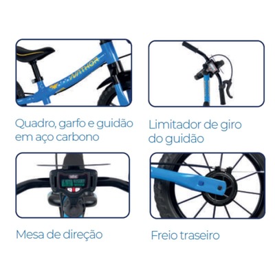 Bicicleta de Equilíbrio Balance Bike Nathor - Infantil - Foto 5
