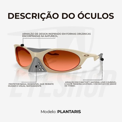 Óculos de Sol Oakley Plantaris Matte Sand Prizm Brown - Foto 4