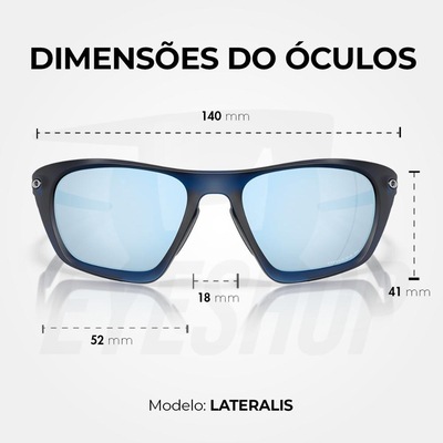 Óculos de Sol Oakley Laterallis Matte Transparent Blue - Unissex - Foto 6