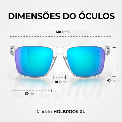 Óculos de Sol Oakley Holbrook XL Clear Sapphire Polarized - Unissex - Foto 6