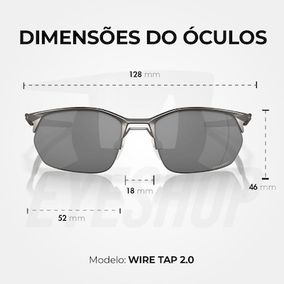 Óculos de Sol Oakley Wiretap 2.0 Matte Gunmetal Prizm Black - Unissex - Foto 5