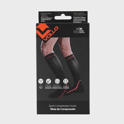 Meia de Compressão Vollo Esportiva Cano Longo 3/4 M  - Unissex - Foto 2