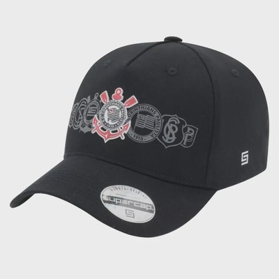 Boné Corinthians Supercap Silk Frontal Logo Licenciado - Adulto - Foto 1