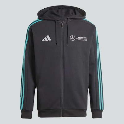 Blusão adidas Capuz Zíper Mercedes AMG Petronas Fórmula 1 Team DNA - Masculino - Foto 3