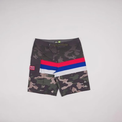 Boardshort Quiksilver Surfsilk Hawaii Stripe 20 Thyme - Masculino - Foto 3