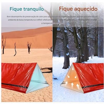 Saco de Dormir Gold Sports Portátil à Prova D'água Sobrevivência com Apito - Foto 6