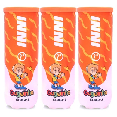 Bola de Tênis Inni Guguinha Stage 2 - Pack com 03 Tubos - Foto 1