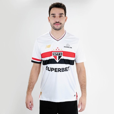 Camiseta De Time New Balance Torcedor Home Spfc 2025 - Masculina - Foto 1
