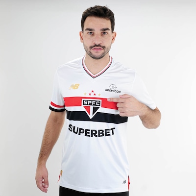 Camiseta De Time New Balance Torcedor Home Spfc 2025 - Masculina - Foto 2