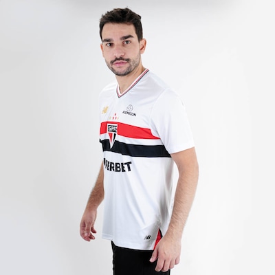 Camiseta De Time New Balance Torcedor Home Spfc 2025 - Masculina - Foto 3