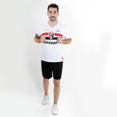 Camiseta De Time New Balance Torcedor Home Spfc 2025 - Masculina - Foto 6