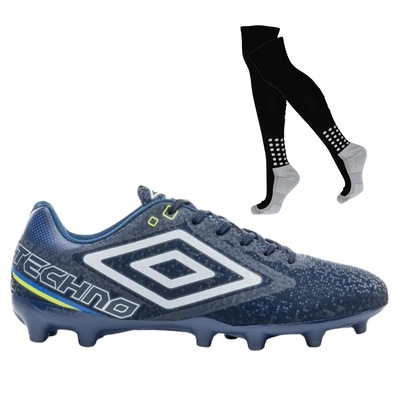 Kit Chuteira de Campo Umbro Techno II + Meião - Adulto - Foto 1