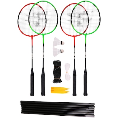 Kit de Badminton Fort 4 Raquetes 2 Petecas 1 Rede - Foto 1