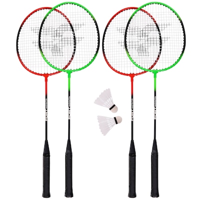 Kit de Badminton Fort 4 Raquetes 2 Petecas 1 Rede - Foto 2