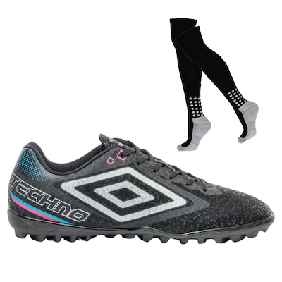Chuteira Society Umbro Techno II + Par de Meião - Adulto - Foto 1