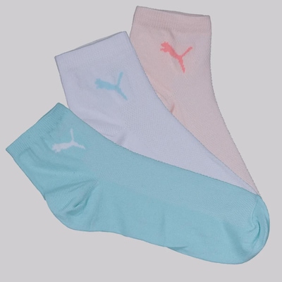 Kit Meia Puma Cano Médio - 3 Pares - Feminina - Foto 1