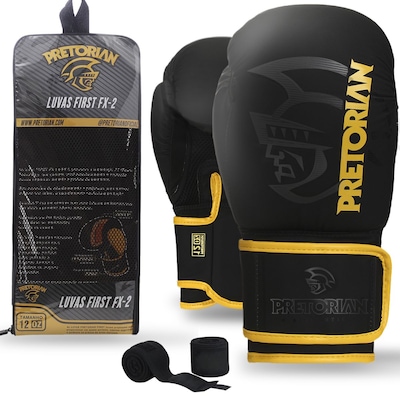 Luva de Boxe e Muay Thai Pretorian First FX2 + Bandagem Extra - Adulto - Foto 1